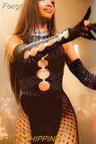 Summer Sexy Diamond Jumpsuits Women Sleeveless Cut Out Mesh Sheer Patchwork Bodycon One Piece Rompers Fitness