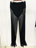 STREET Newest 2023 Designer Blazer Suit Women's Perspective Gauze Patchwork Blazer Pencil