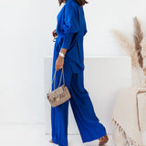 Fongt Women's New Trendy Loose Shirt Broad-Legged Fashion Suit Women's Two Sets
