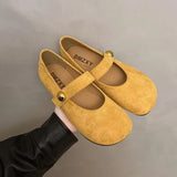 Fongt Elegant Mary Shoes Summer New Lovely Lady Style Frosted Round Head Shallow Single Shoes