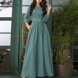 Party Sundress ZANZEA Vintage Summer 3/4 Sleeve Solid Dress Women Spring Vestidos Casual Maxi Long