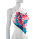 Print Corset Top 2021 Summer Clothes For Women Backless Halter Tank Sexy Crop Tops Y2K 90s E-Girl Fairy Grunge Harajuku