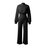 Sexy Wide-leg Summer Solid Color Turtleneck Backless Long