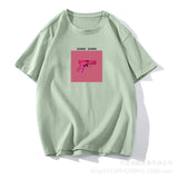 Fongt Ins Wind Printing T-Shirts For Women's Summer New Loose Round-Neck Cotton Short-Sleeved Top