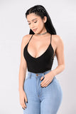 Women Crochet Deep V Neck Vest Cami Tank Tops Shirt Solid Sling Backless Tank Tops Female Sexy Women Clothing-Outfit