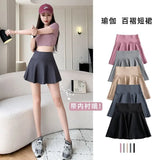 Fongt Skirts Summer Thin Women Wear Anti-Light Retling Abdominal Hip College Hips Yoga Skirt High Waist Half Skirt
