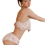 Fongt New Light Luxury Sling Pyjamas Women Feel Cold Pure Shorts Robe Two-Piece Home Clothing Thin