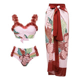 Fongt New Swimwear 2-Piece Set Vacation Bikini Beach Sexy Bikini One-Piece Conservative Swimsuit