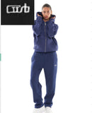 Fongt New Zippered Open-Shirt Trousers Simple Letter-Print Hooded Jacket Jacket Hot