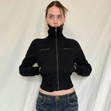 Fongt Industrial Style Line Split Pocket Flying Staff Jacket Autumn And Winter Burst Coat Top