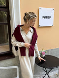 Fongt Autumn And Winter Scissors Collar Soft Sweater Skirt Elegant Loose Dress In Style