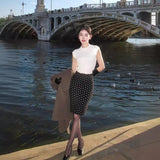 Fongt High-Waist Wave Knitted Knitted Hip Skirt Girl Summer Slim Slim Thin Little Hot Girl Fishtail Short Skirt