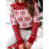 Fongt 2025 New Wish Sweater Women's Christmas Snowflake Long-Sleeved Bottom Needle Sweater