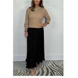 Fongt 2025 New Women's Fashion Elegant Round-Neck Dress 100-Folded Dress