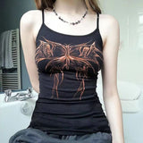 Fongt Women's Tective Color Print Basic Sling Shirt Sweet Spicy Back Thin Sexy Vest