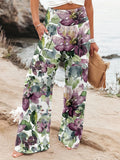 Fongt Spring And Summer New Four Seasons Of Leisure Wide Leg Trousers Print Burst Loose Trousers Women