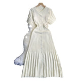 Fongt Summer Famous Lady Thousand Gold Style Slim Thin Short Sleeve Knitted Dress Fishtail Dress Femininity Fashion