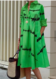 Fongt New Fashion Print Shirt Collar Long Women's Clothing