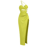 Sexy Bare Back Slim Dress Dress Dress High Quality Dress Women's Slings Showing Thin High Open