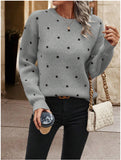 Fongt Point T-Shirt With Long-Sleeved Knitted Jersey Temperament Elegant Loose Sweater