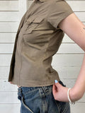 Fashion Streetwear Safari Style Solid Blouses Y2K Aesthetic Vintage Buttons Up Shirts Women Korean Casual Tops Summer-Outfit