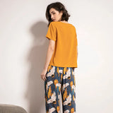 Cartoon Crane Printed Ladies Pajamas