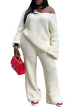 Fongt New Women's Wear Casual Solid Color Loose Knit Suit-Outfit