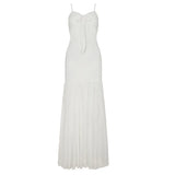 Fongt Chinese Chinese Light Green Shoulder Butterfly Print Fishtail Sling Skirt Sexy Hip Through Mesh Dress