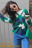 Women Elegant Patchwork Korean Style V-Neck Long Sleeve Minimalist Spring Female Clothes Newest Cozy Comfortable