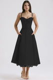 Fongt Temperament Floral Series French Summer Slings Gentle Wind Dress With Thin Floral Slings Long Skirts