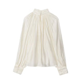 Fongt Women's Clothing Explosion Fashion Casual Temperament Collared Folded Top