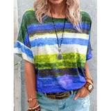 Fongt Women's Clothing 2025 New Summer Gradient Girl Short-Sleeved T-Shirt