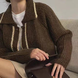 Women Baggy Panelled Korean Fashion S-3XL Pockets Sweet College Long Sleeve Кардиган Женский Temper Gentle Knitting