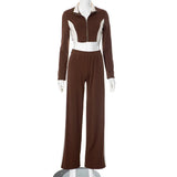 Fongt Women's Autumn And Winter Bumpy Short-D Waist Clip Zipper Tight Waist Straight Trousers