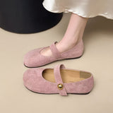 Fongt Elegant Mary Shoes Summer New Lovely Lady Style Frosted Round Head Shallow Single Shoes