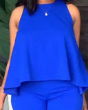 Popular Style Suit Independent Station Fashion Temperament Solid Color Sleeveless Two-Piece Suit For Commuter-Outfit