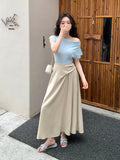 Fongt Xixi 2025 Summer New Temperament Commuting High-Waisted Half-Body Dress Design-Styleted Fishtail Skirt 85178