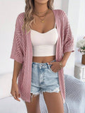 Fongt Summer Short-Sleeved Bohemian Thin Knitted Cardigan Women's Dress