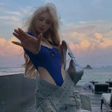 Colour Slim Sexy Fashion Dopamine Summer Women's Bodysuit Tops-Outfit