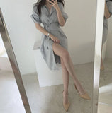 design sense shirt dress 2020 new women's long cover belly waist show thin