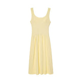 Fongt Summer Sling Strip Dew Side Collar Texture In Fashion Long Dress