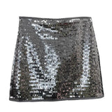 Fongt Shooting Heavy Industry Flash Shiny Piece High Waist Thin A Short Skirt Picts Anti-Walking Bag Hip Step Skirt 8108