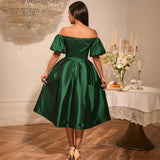 Fongt Women's Sexy Shoulder Dress Fashion Elegant Glids Body Dressing Party Evening Dress Dress