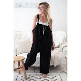 Rompers Casual Loose Jumpsuits Baggy Overalls With Pockets Solid Sleeveles Straps Bandage Harem Pants Basic Outfit
