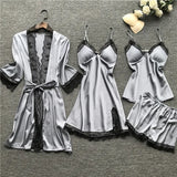 Midnight Charm Sexy Pajamas_Pyjamas Summer Sexy Pajamas Four-Piece Korean Version Of Sling Women With Breast Pad