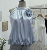 Fongt Shooting French Gold Wind Hanging Shoulder Waistcoat Woman Design Feel Sleeveless Bud Top Loose Shirt 1170
