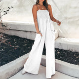 Fongt New Women's Solid Color Slings Folding Casual Temperament Commuting Jumpsuit
