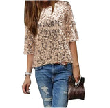 Loose Off Shoulder Sequin Glitter
