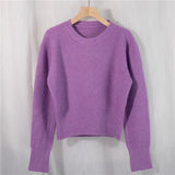 New 2022 Pullovers Minimalist Korean Fashion Spring Autunm Women's Chic Sweater Elegant Sweet Lady Short Tops