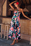 Fongt Summer Dress Hanging Neck Sleeveless Print A-Shaped Bohemian Long Dress Girl